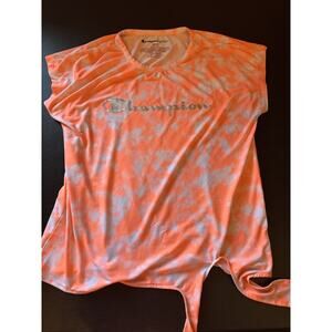 Champion NWOT Girl's Classic Script Tie Front T-Shirt-Size Medium (10/12)